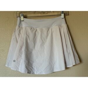 Lululemon White Pleated Tennis Golf Skort Sz 4 Small Lined Athletic Court Skirt